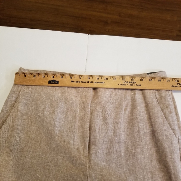 Talbots Pants Women's 12 Southampton Pant Camel Tan Straight Leg Classic Linen - Picture 9 of 11